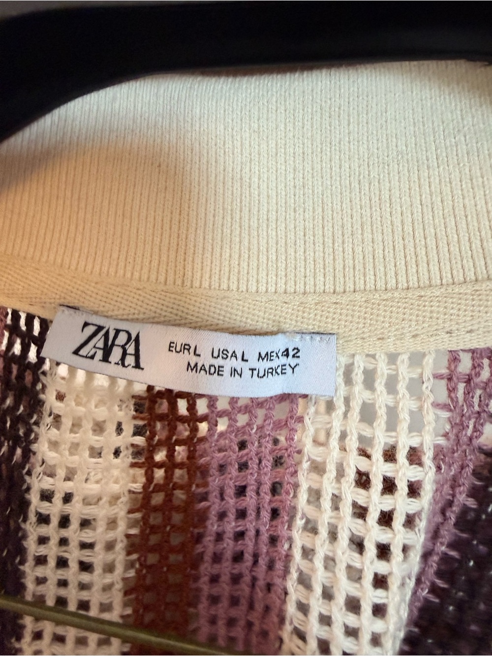 Zara Striped Button-Front Knit shirt and pants set - Cream, Pink & Brown - Picture 10 of 11